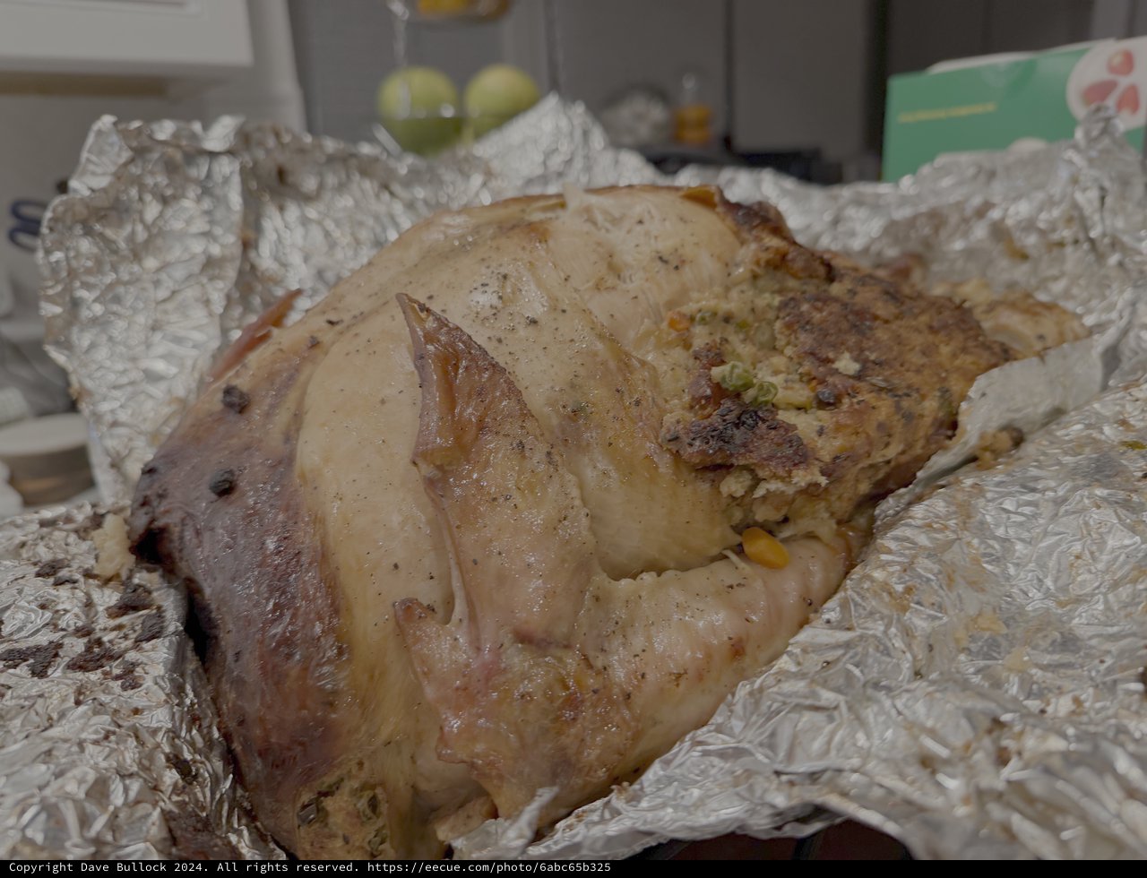 Roasted Turkey Wrapped in Aluminum Foil