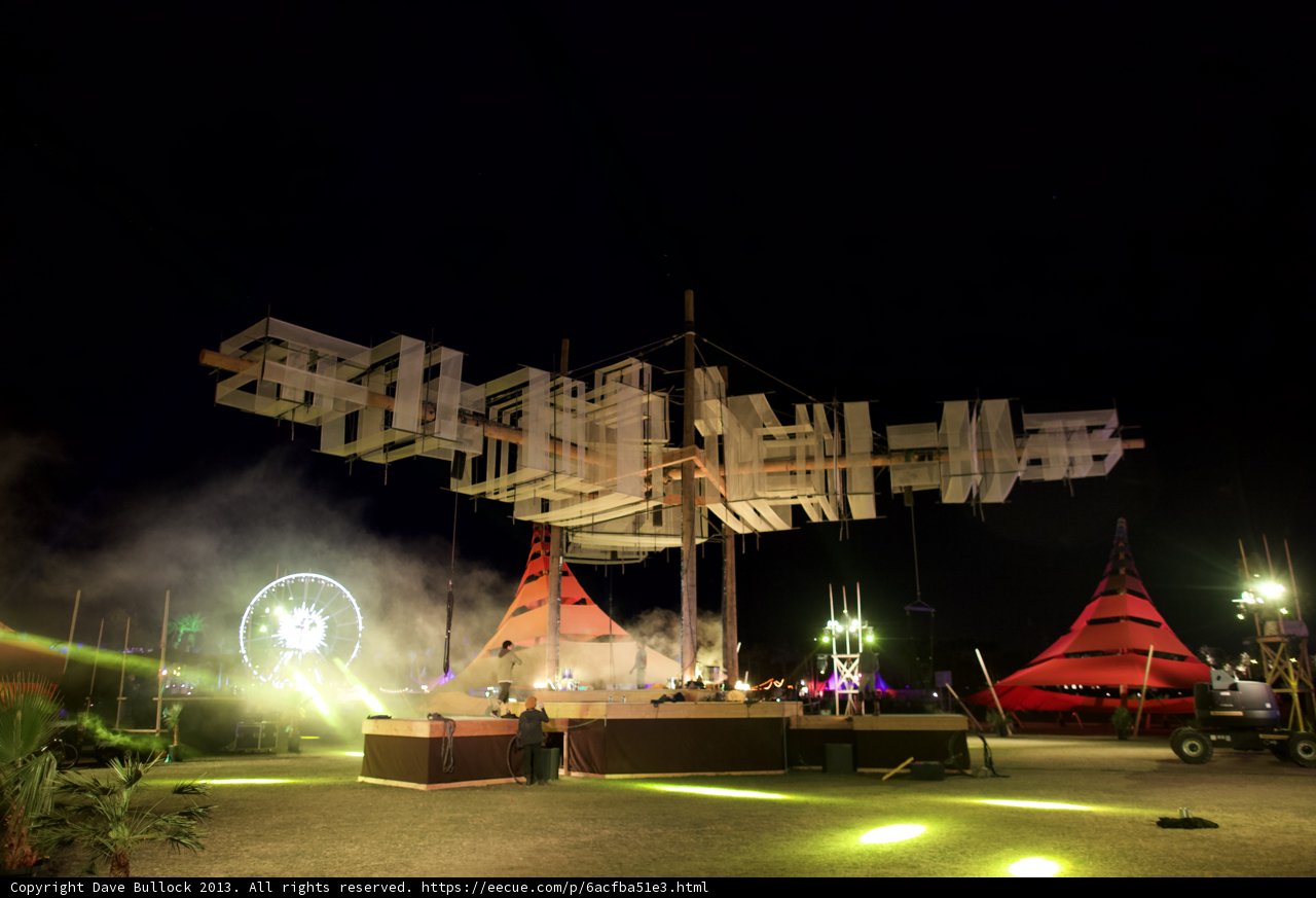 Lighted Metal Sculpture at Coachella