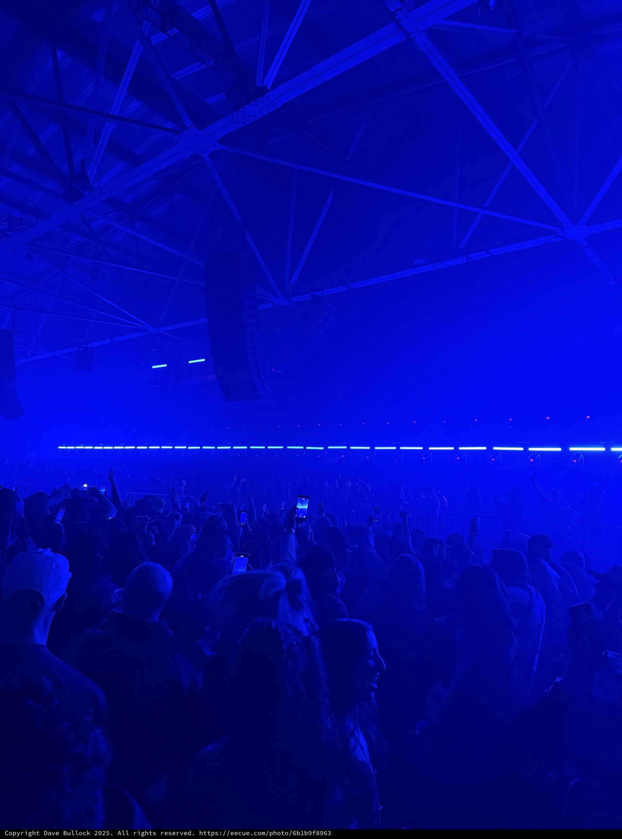 Immersive Blue Light Experience at Electronic Music Concert