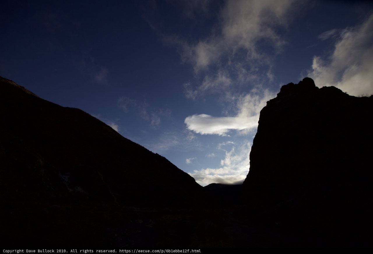 Majestic Clouds Silhouetting the Mountain Range