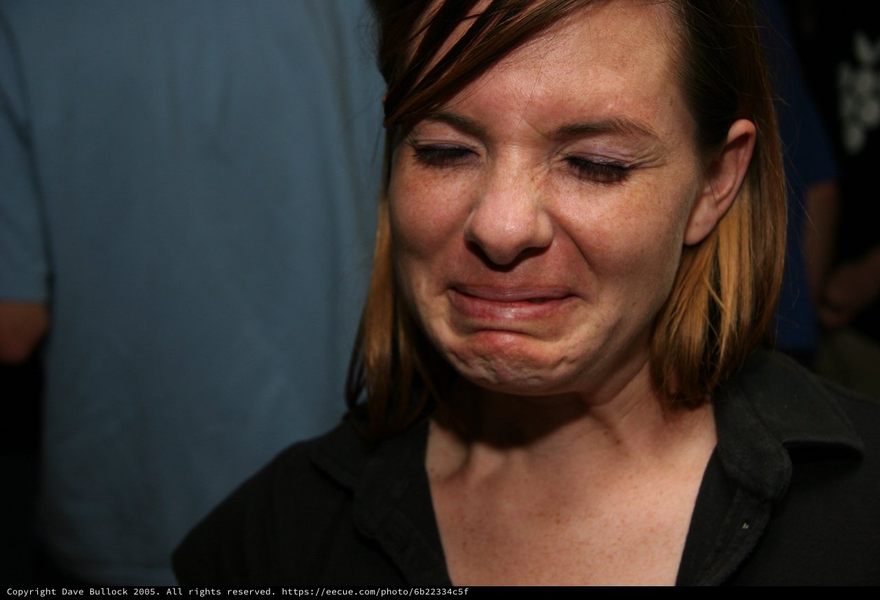 Woman in Tears: Raw Emotional Portrait 2005