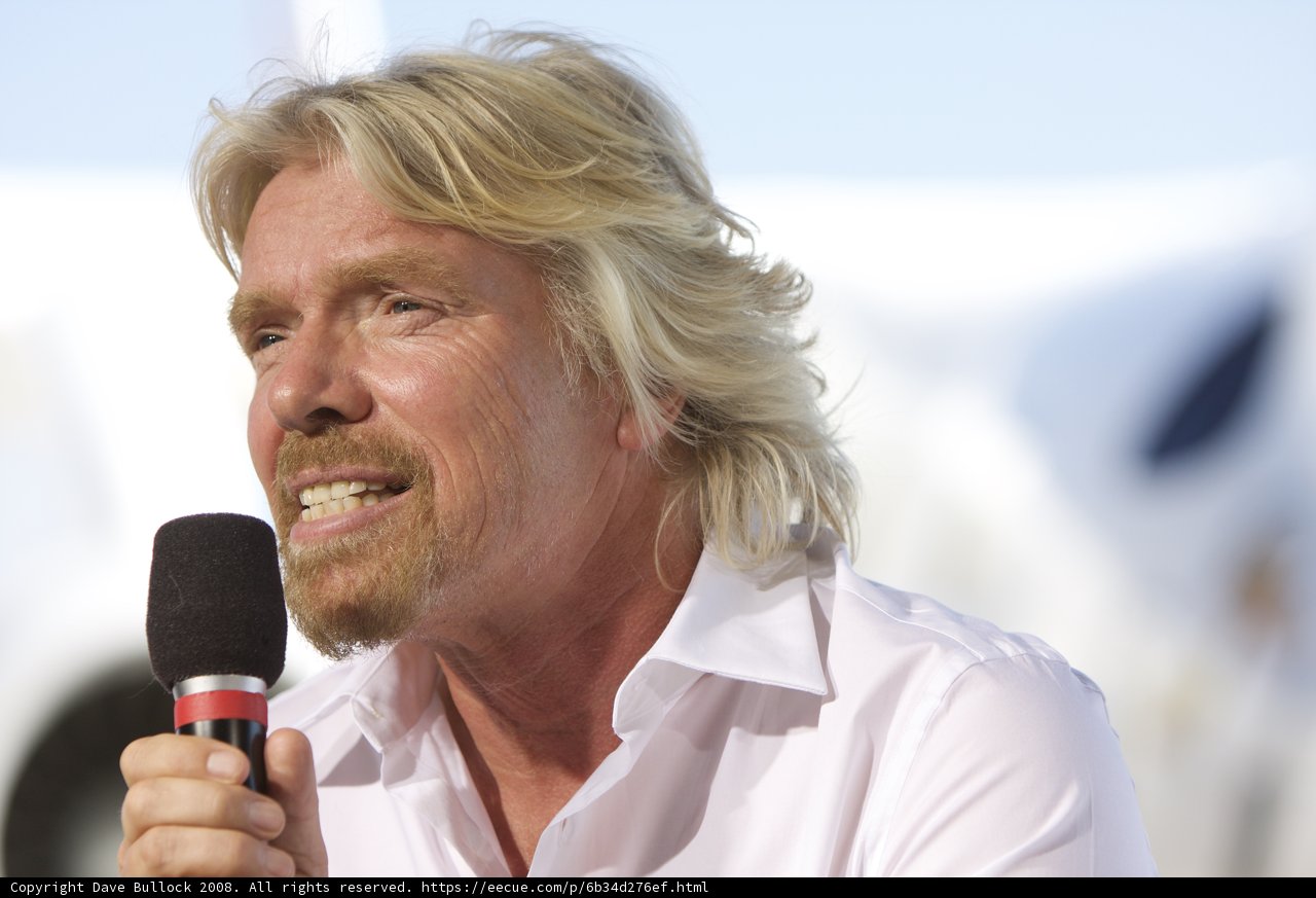Richard Branson addressing the crowd