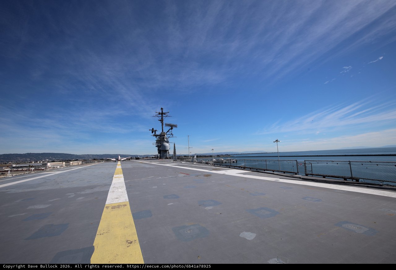 Flight Deck of Historic USS Hornet Aircraft Carrier