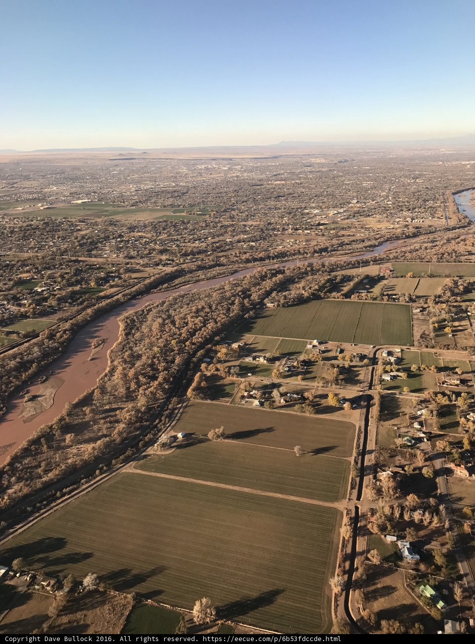 A Bird's Eye View of South Valley River and Farmland