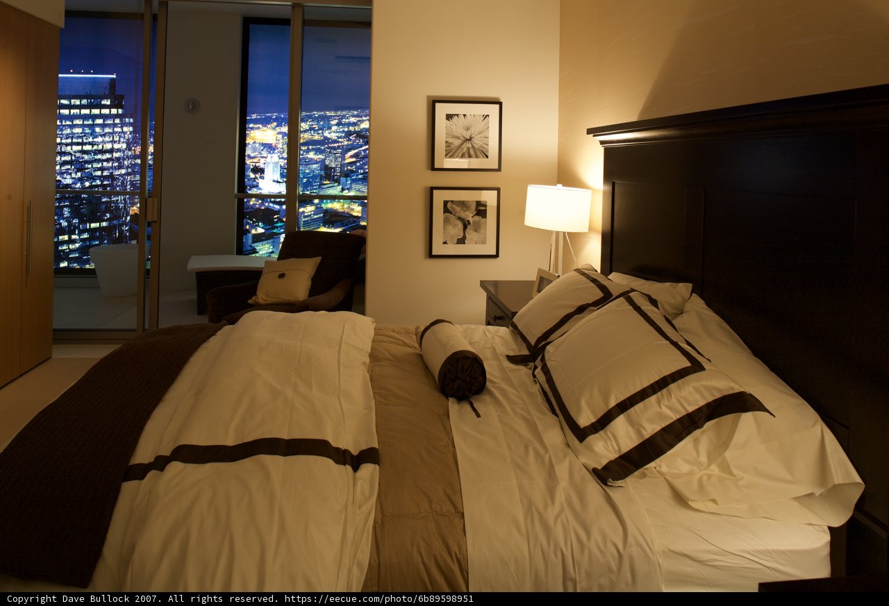 Cozy Bed with Chic Pillows