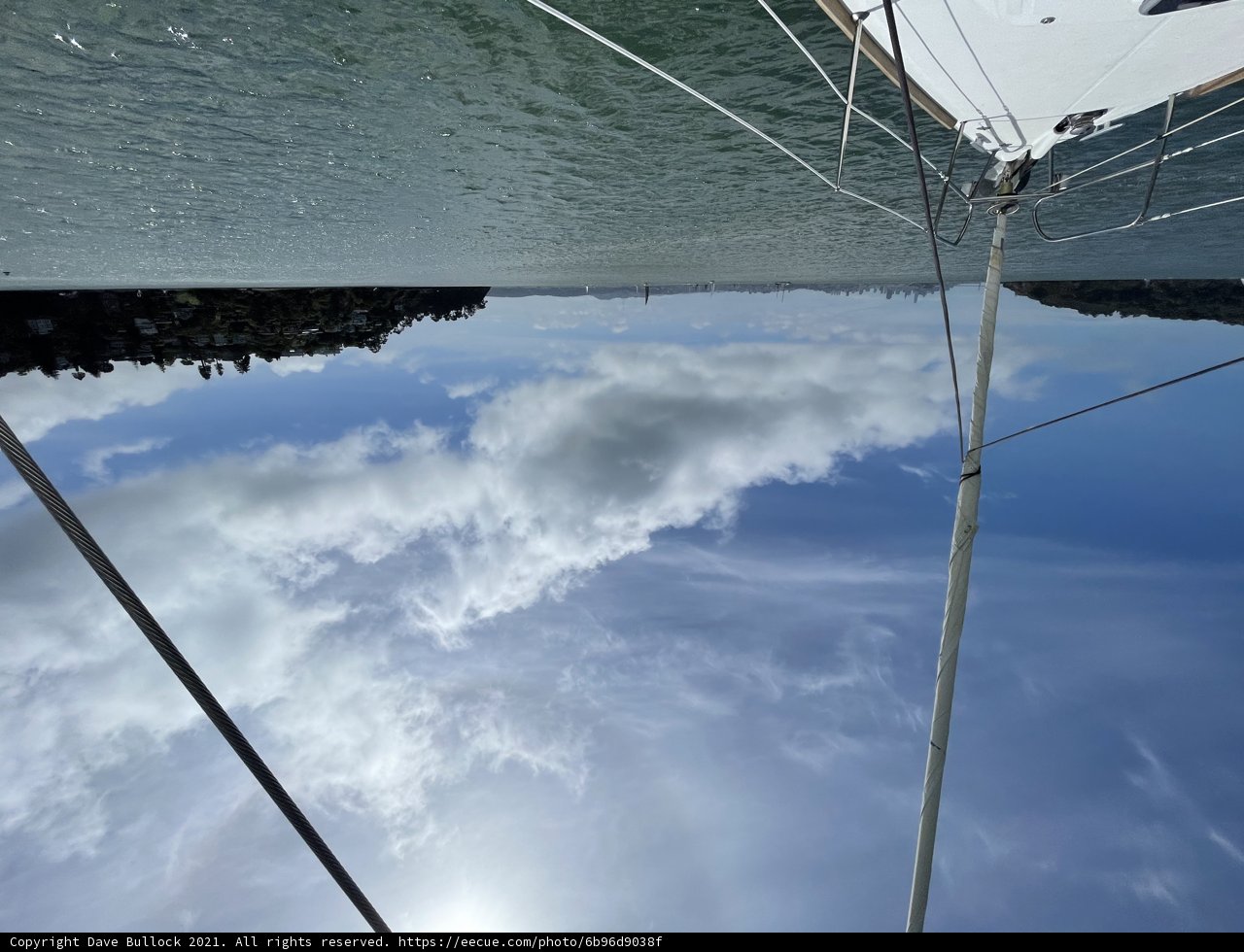 Skyline view from a sailboat