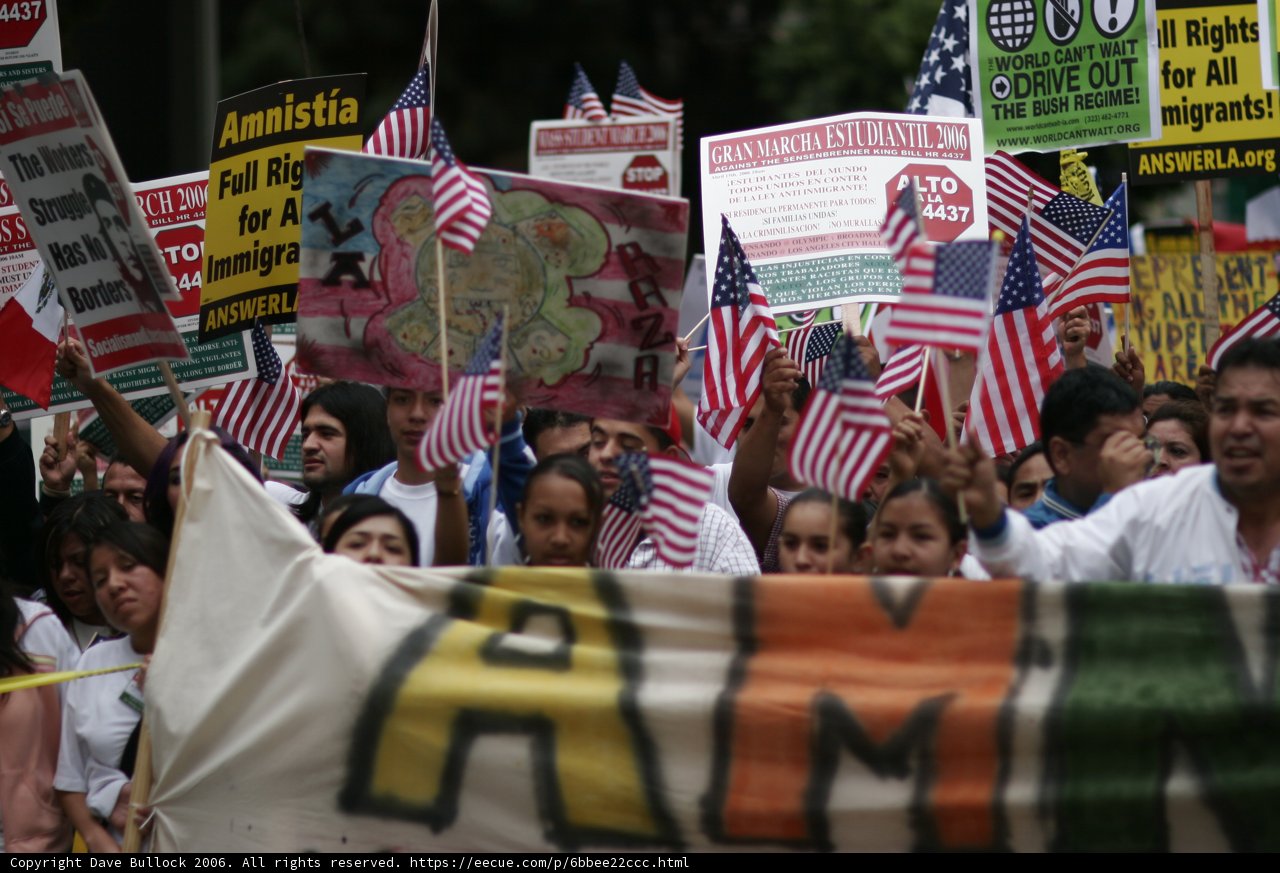Student Protesters Display Banners and Wave Flags