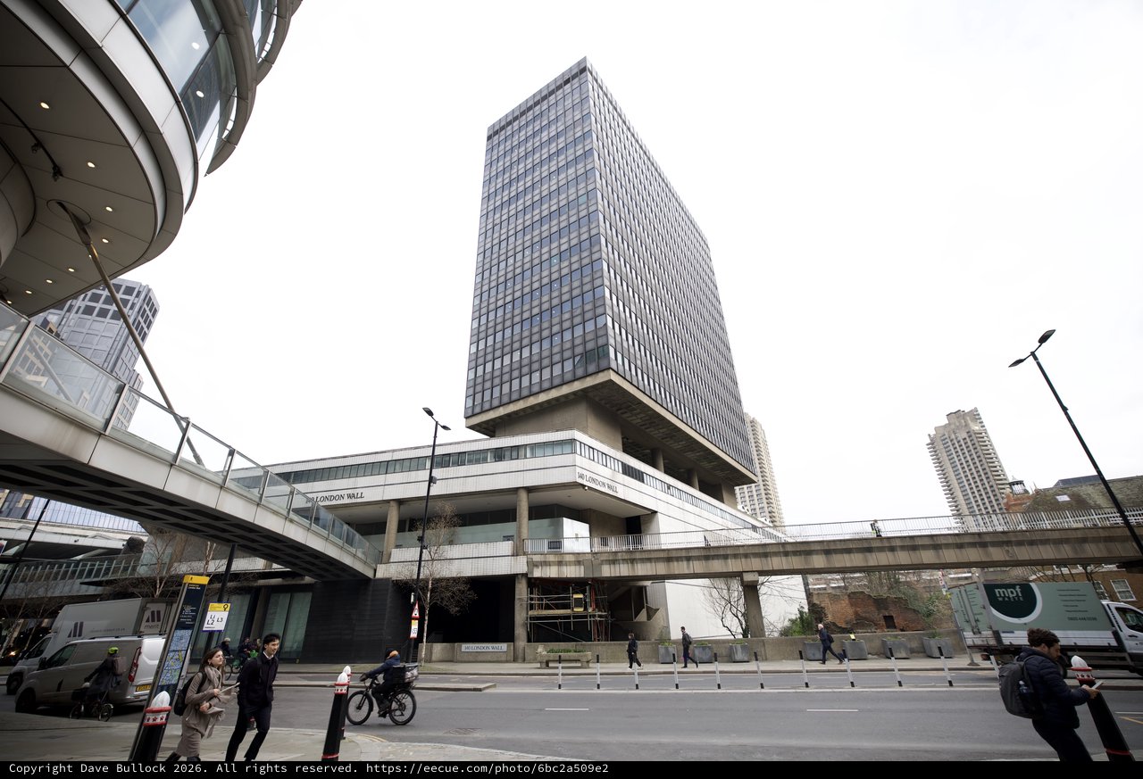 Modern Tower Above Brutalist Podium at South Bank