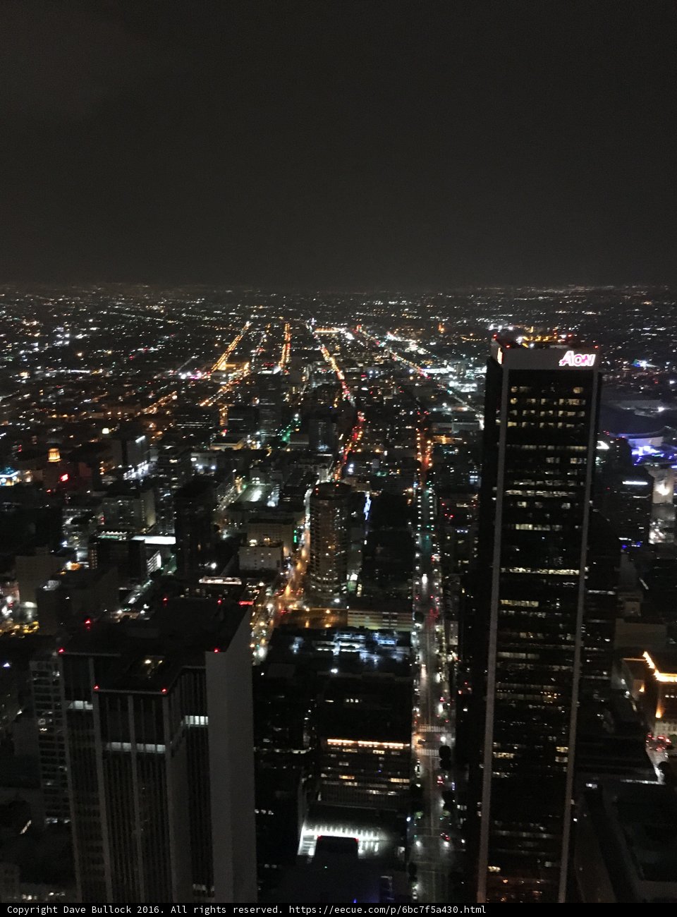 Nighttime Cityscape from Los Angeles Tower