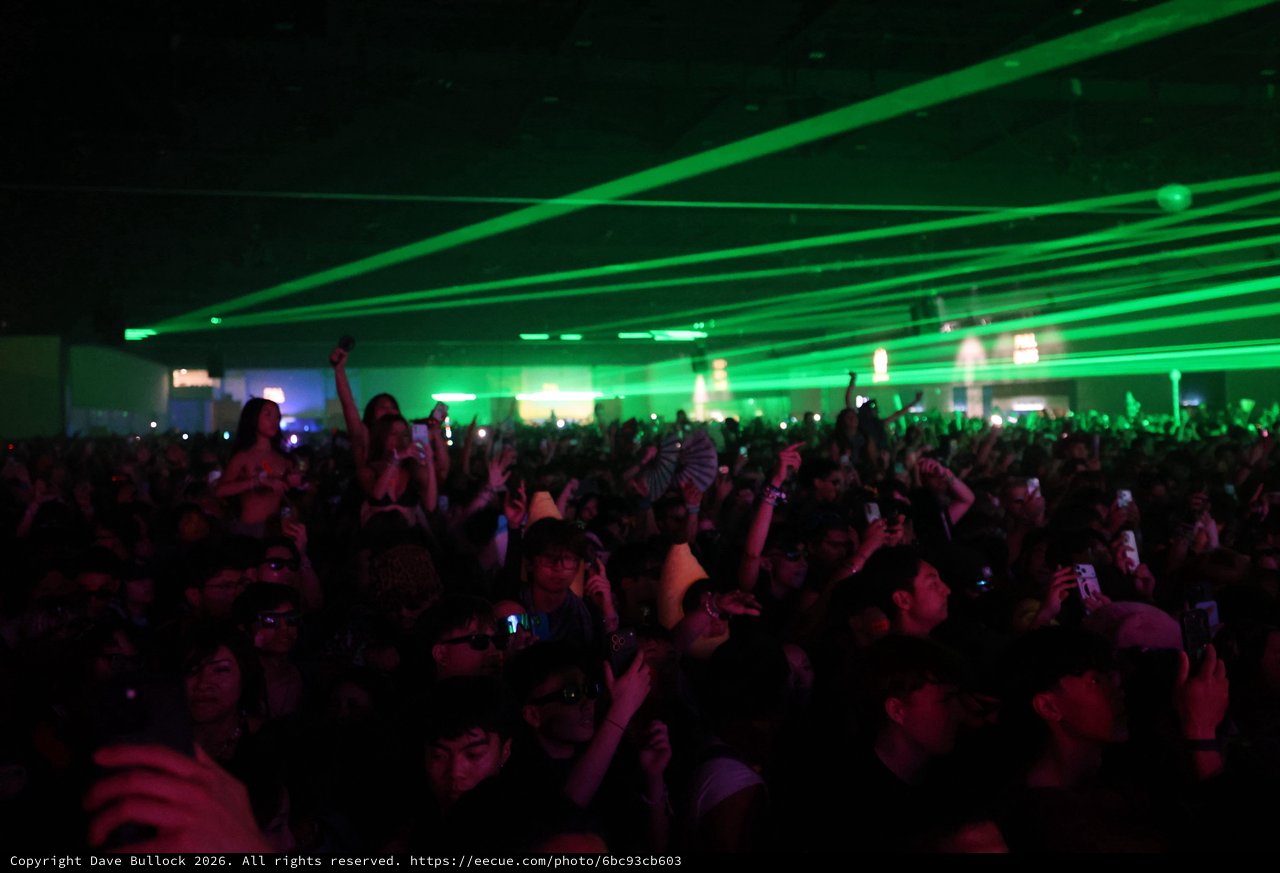 Green Laser Storm Over Massive Wobbleland Festival Crowd