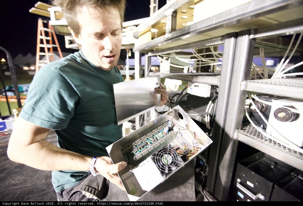 Man with Computer Hardware at Coachella