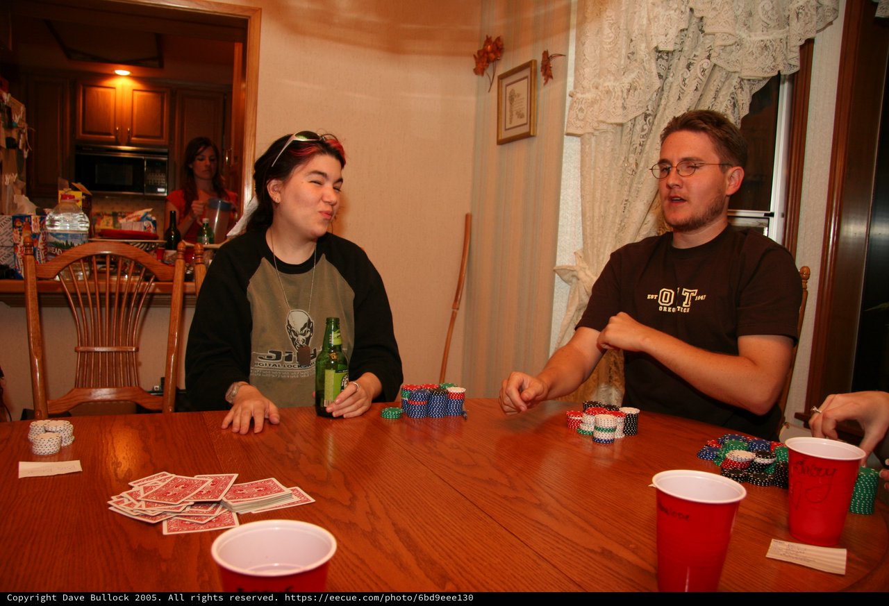 Friends Enjoying a Casual Home Poker Night