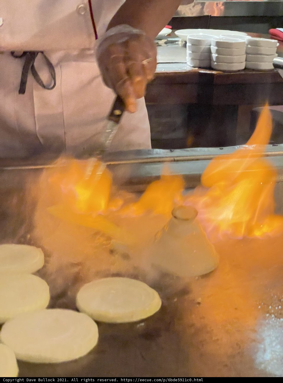 Flaming Grill Master at Work