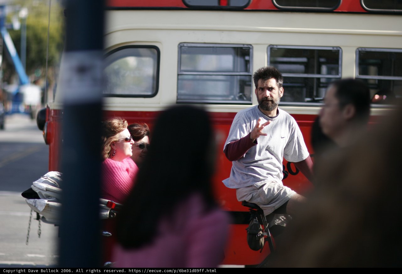 Biker on the Busy San Francisco Streets