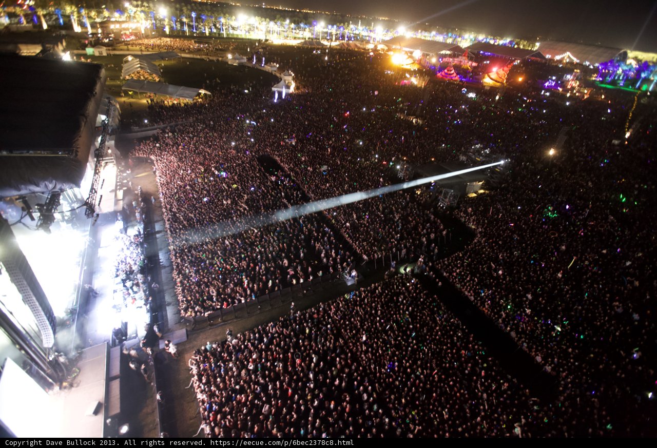 Nighttime Crowd at Coachella Concert