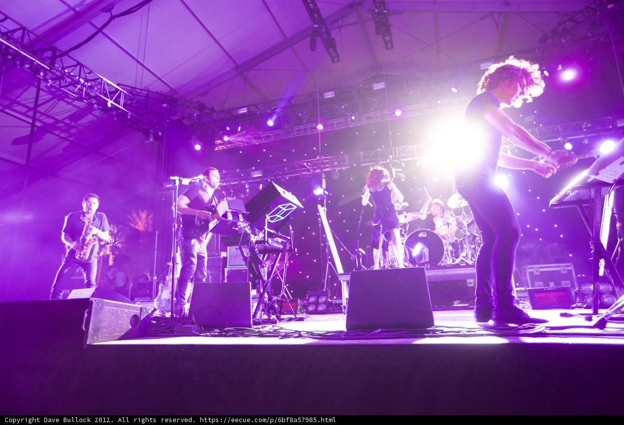 Rocking the Stage with Purple Lights