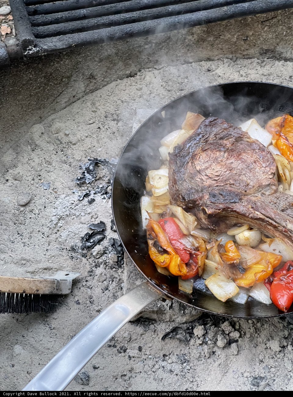 Flame-kissed steak on the grill