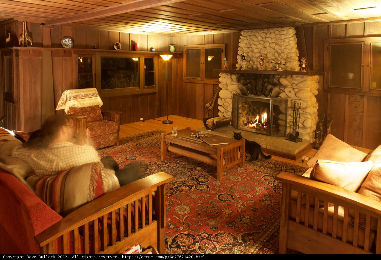 Cozy Living Room with Fireplace and Couch