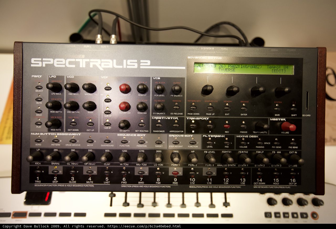 A Close Up of a Modular Synthesizer with a Keyboard