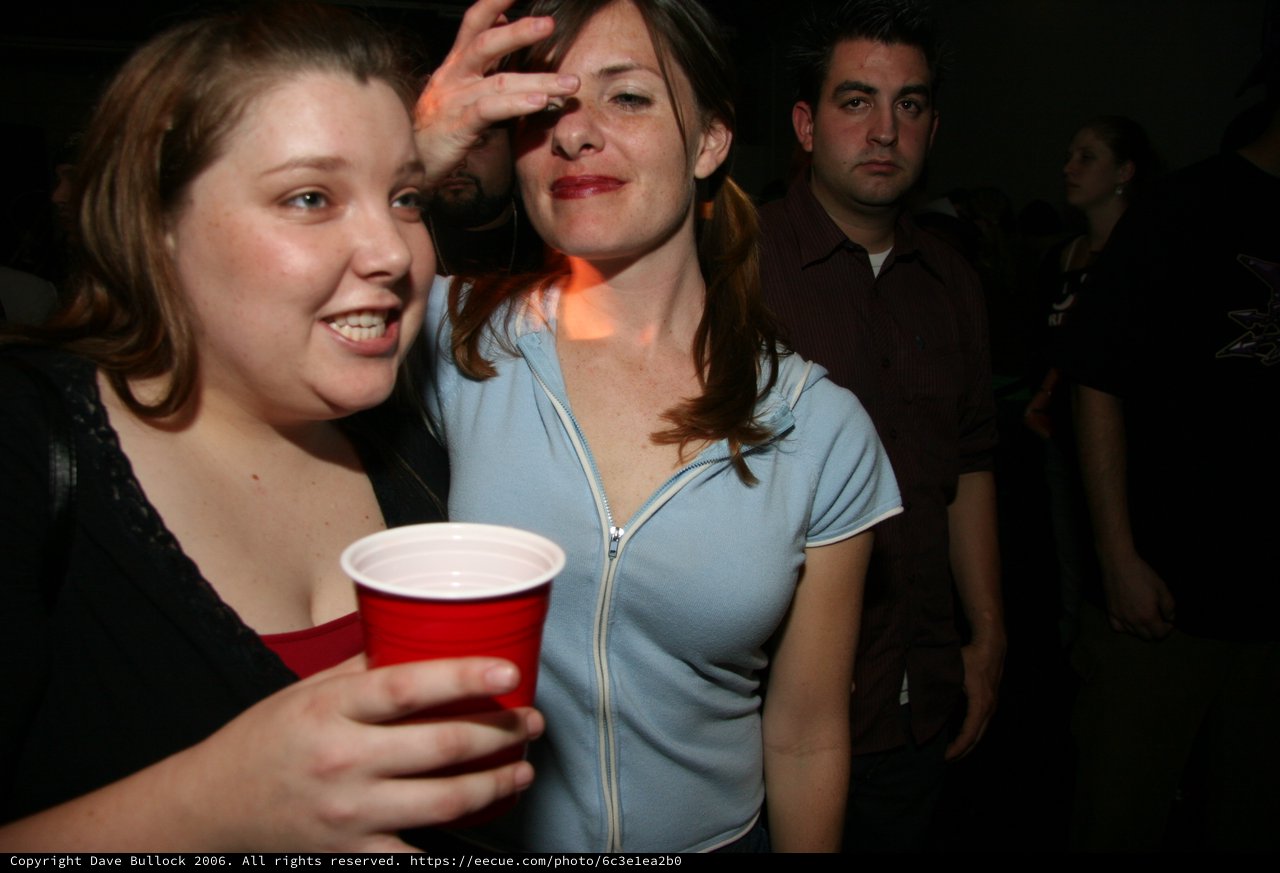 Two Women Celebrating New Year's Eve Party 2005