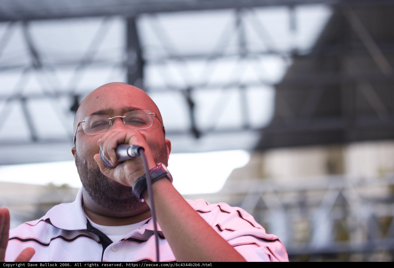 Mic Check with Glasses on Stage