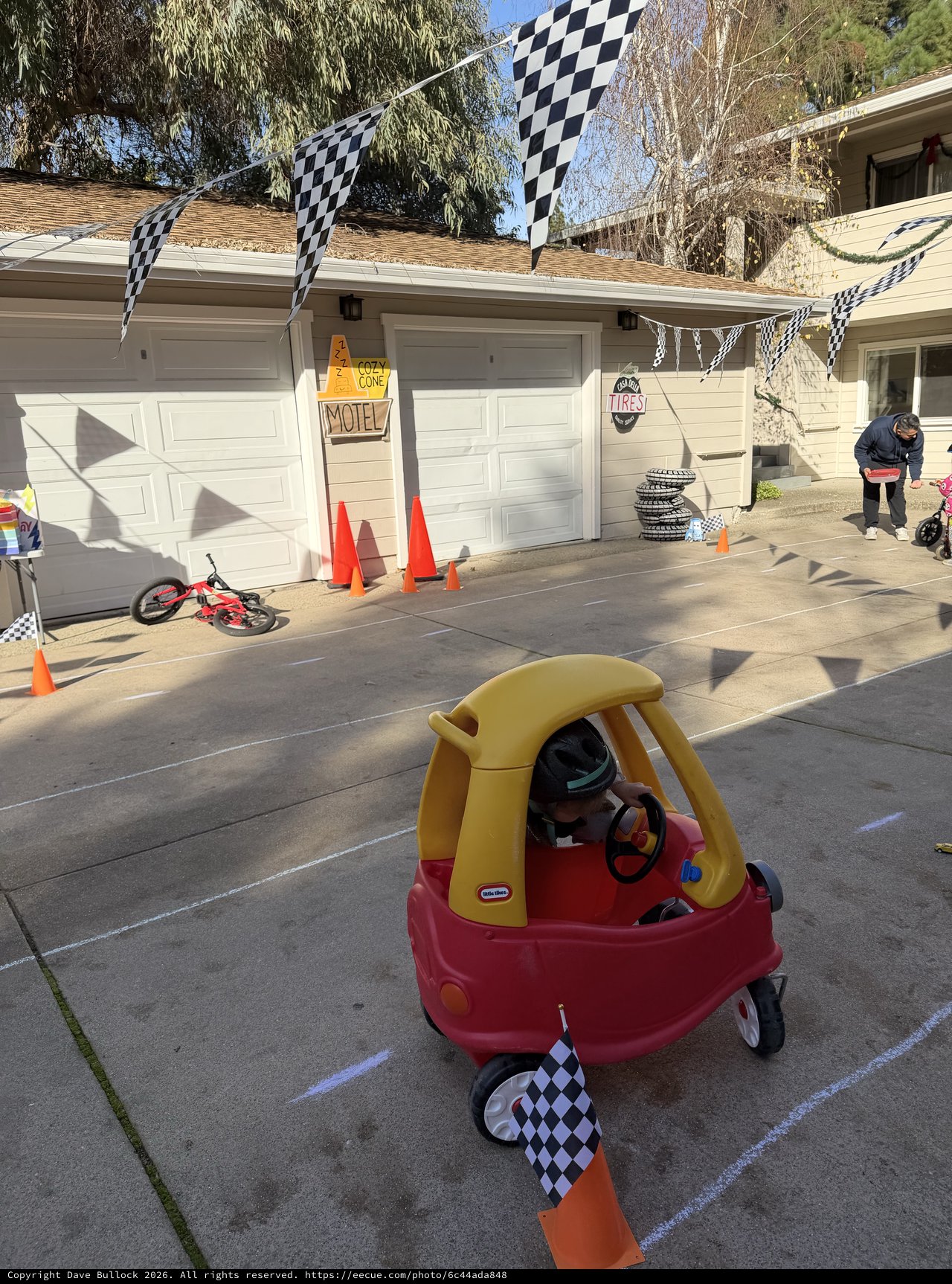 Backyard Racing Track Birthday Party Setup