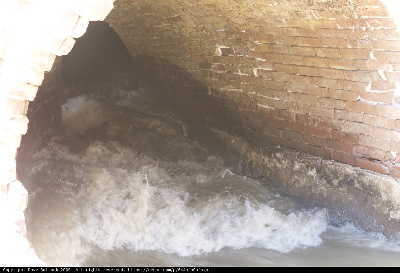 Brick Tunnel with Flowing Water