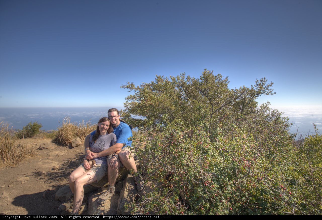 Couple Above the Clouds at Gaviota Peak Summit