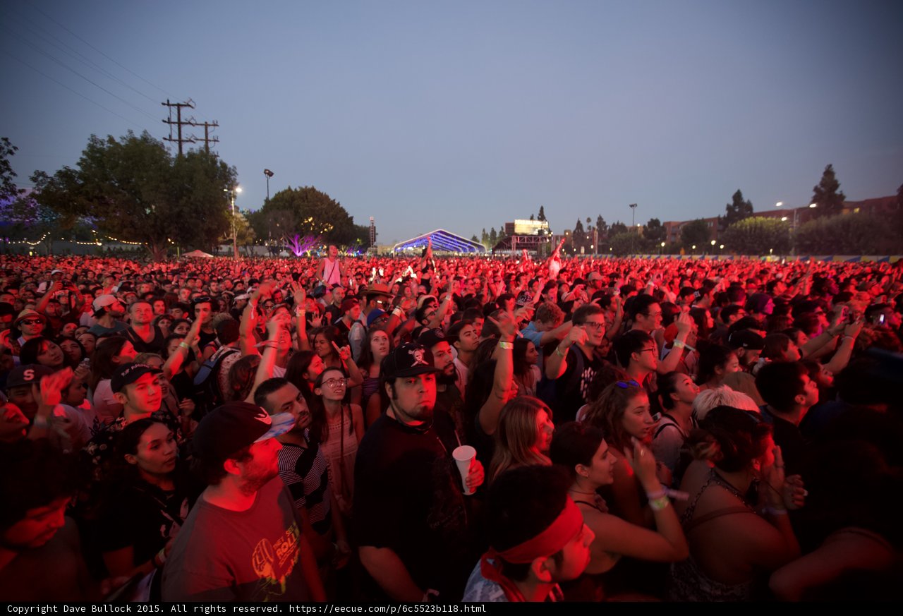 Wide Crowd Red Lighting Blue Tent