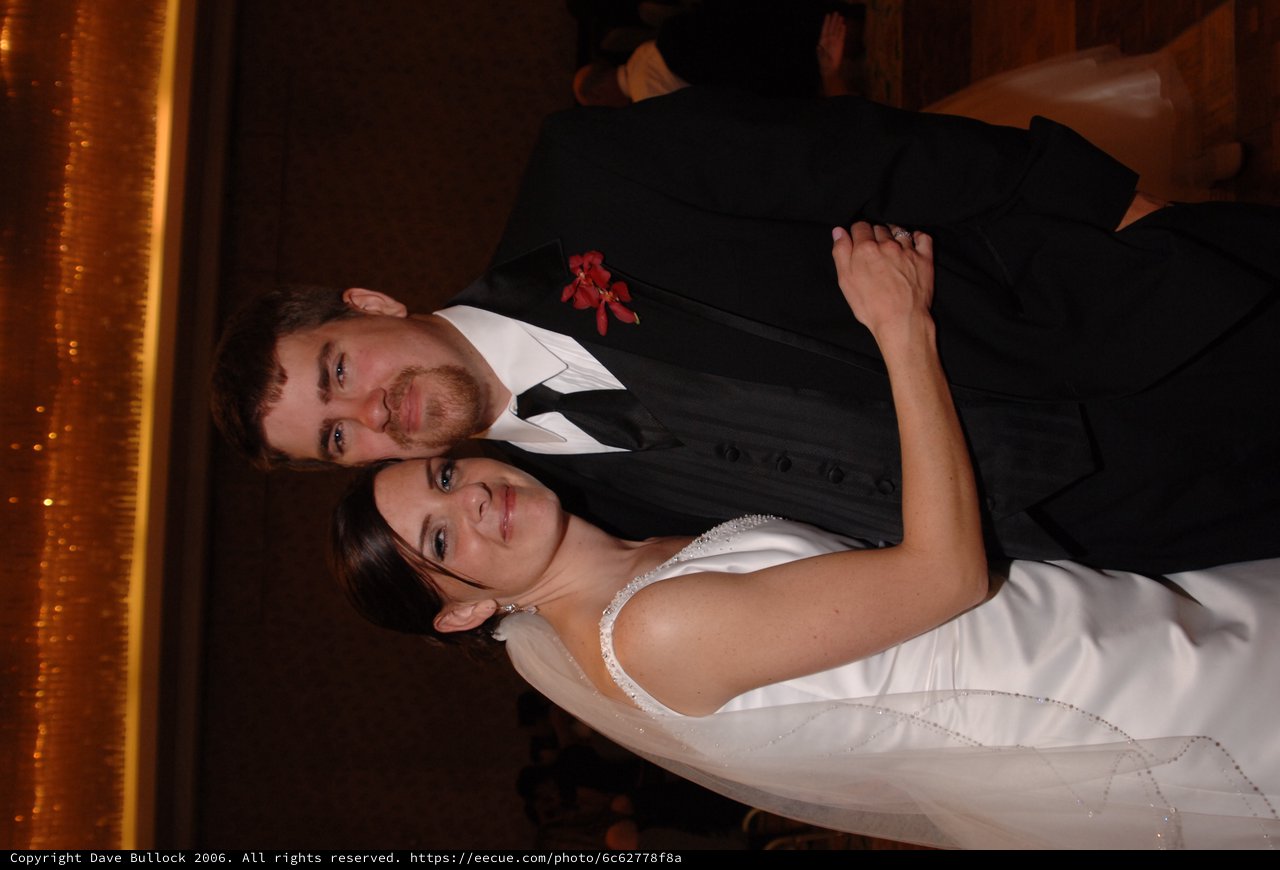 Newlyweds Share a Tender Moment at Wedding Reception