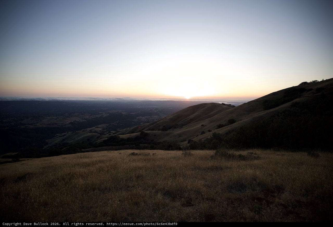 Golden Hour Sunset Over Mount Diablo Valley