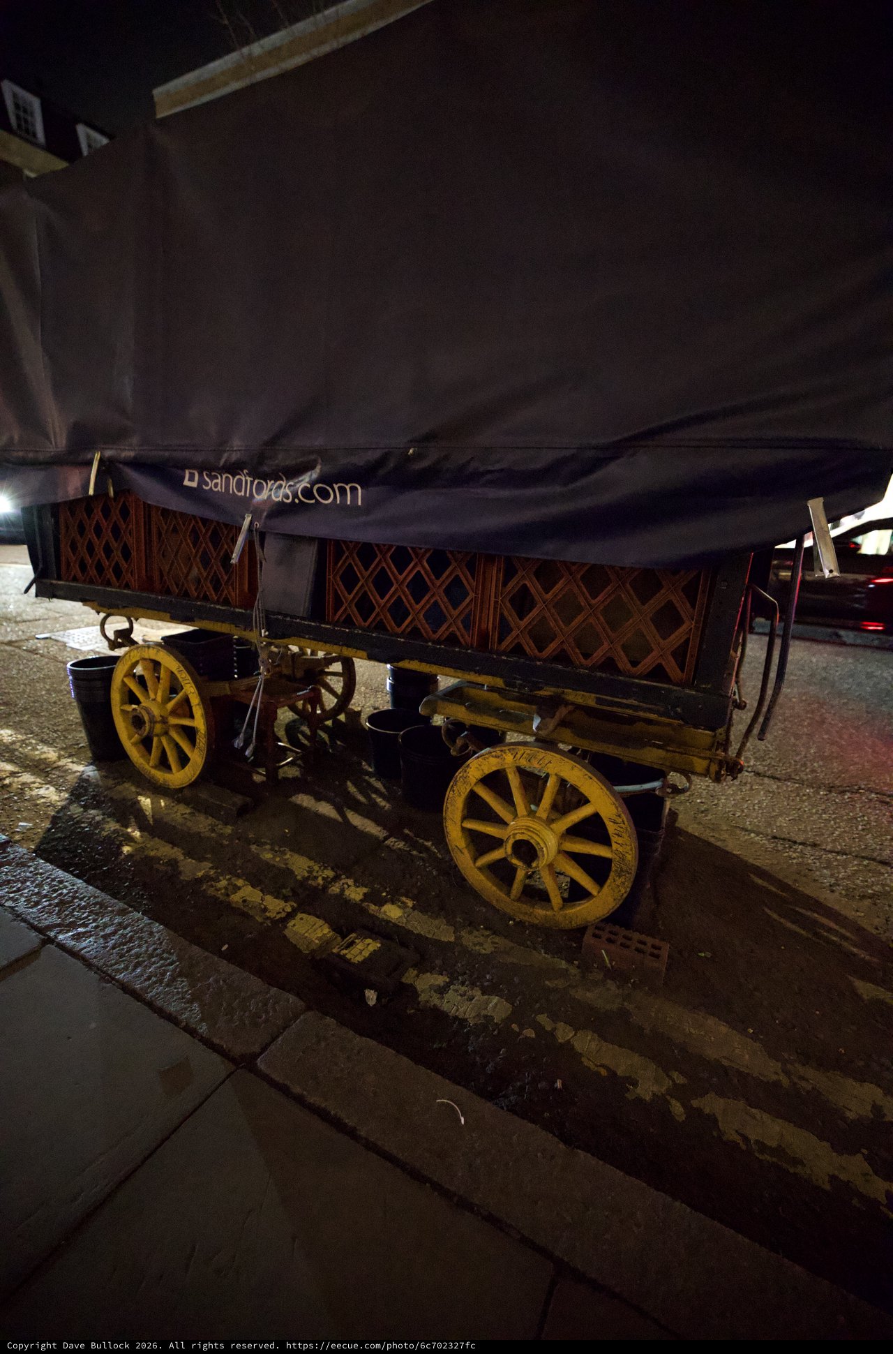 Historic Wagon at Night on London Street