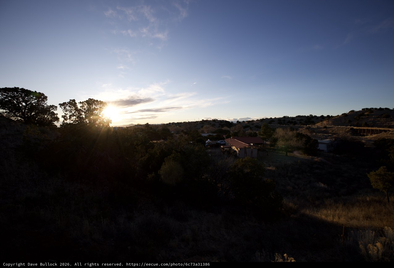 Sunset Over Rural Santa Fe Valley Landscape