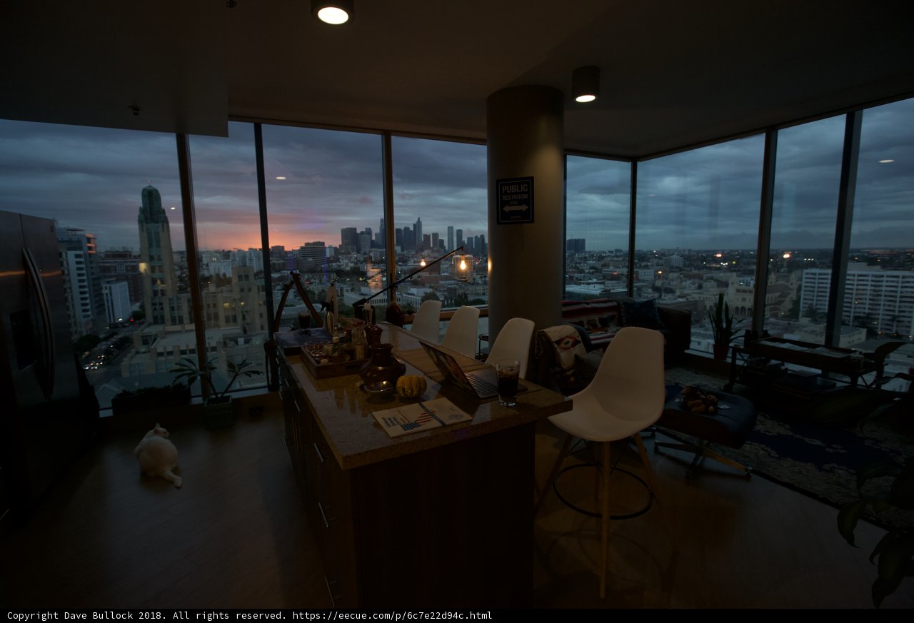 Cityscape View from a Penthouse Living Room