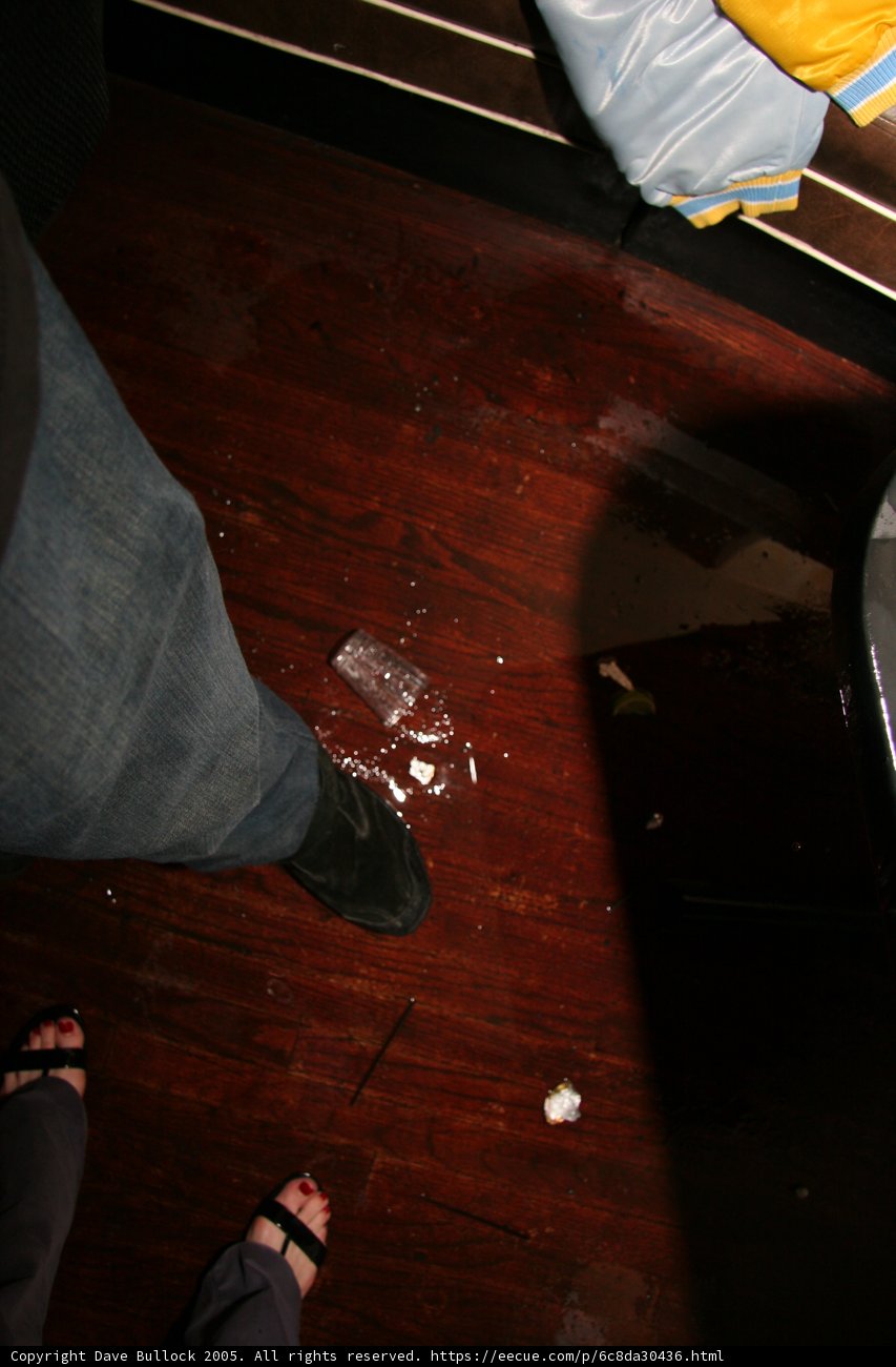 Broken Glass on Hardwood Flooring