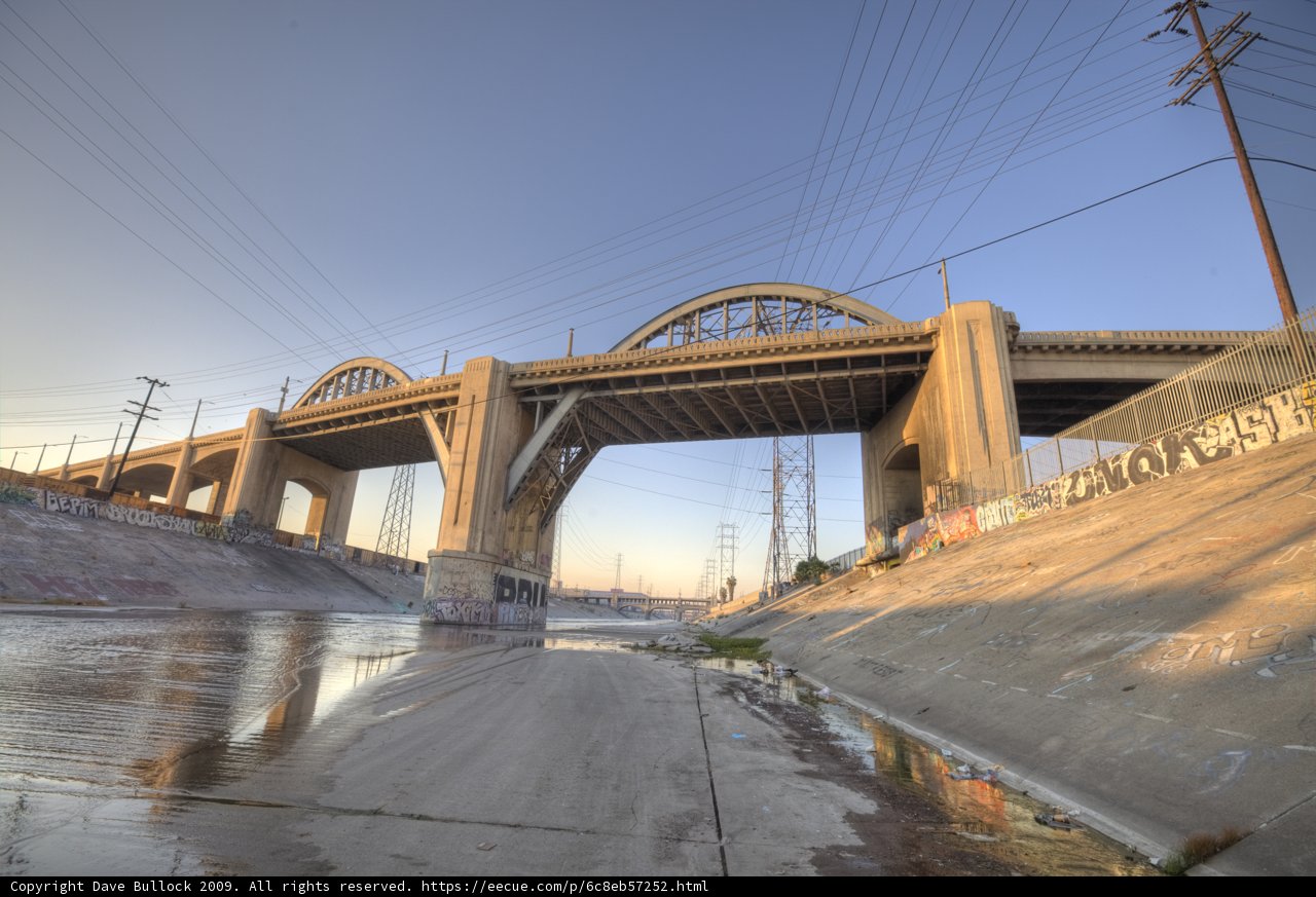 Graffiti-Marred Bridge Over LA River