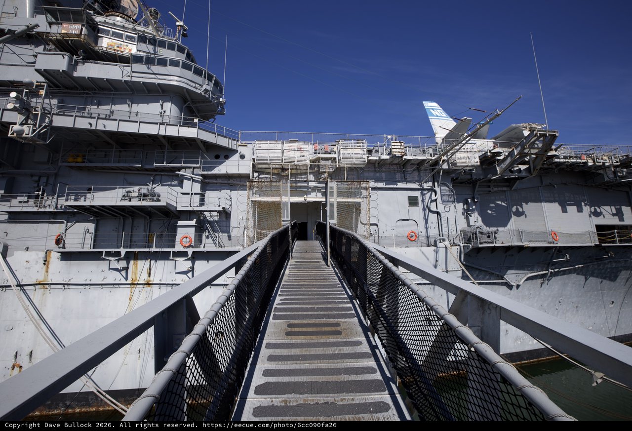 Gangway to Historic Aircraft Carrier USS Hornet