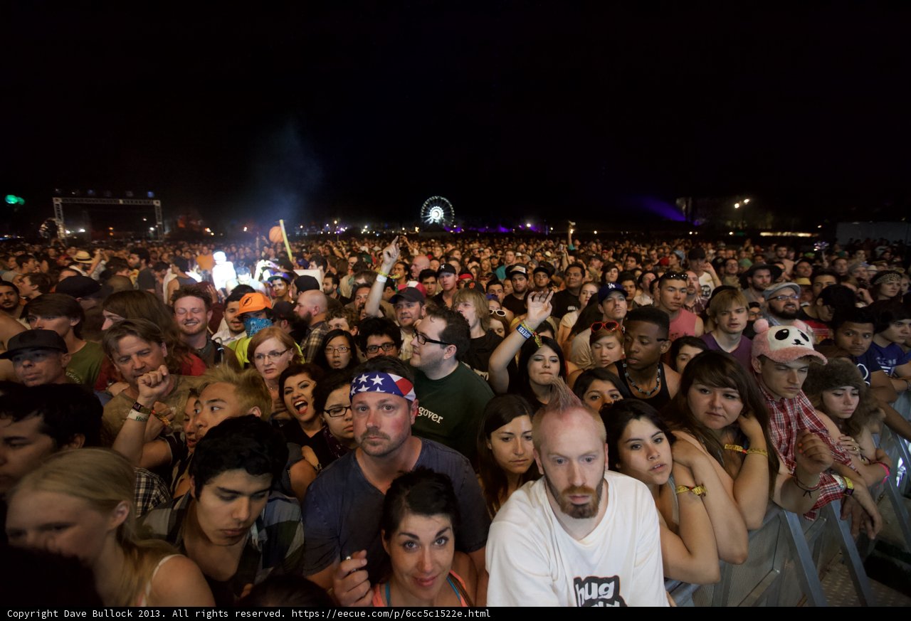 Nighttime Crowd at Coachella Concert