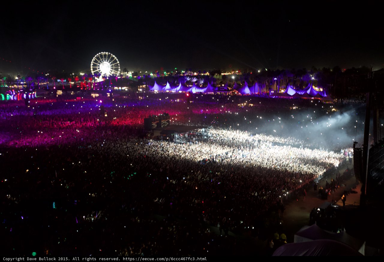 Nighttime Spectacle at Coachella Music Festival