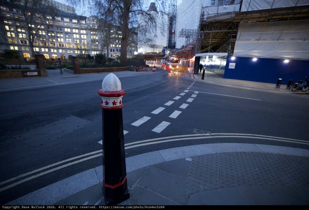 Lighthouse Bollard at Dusk on London Street