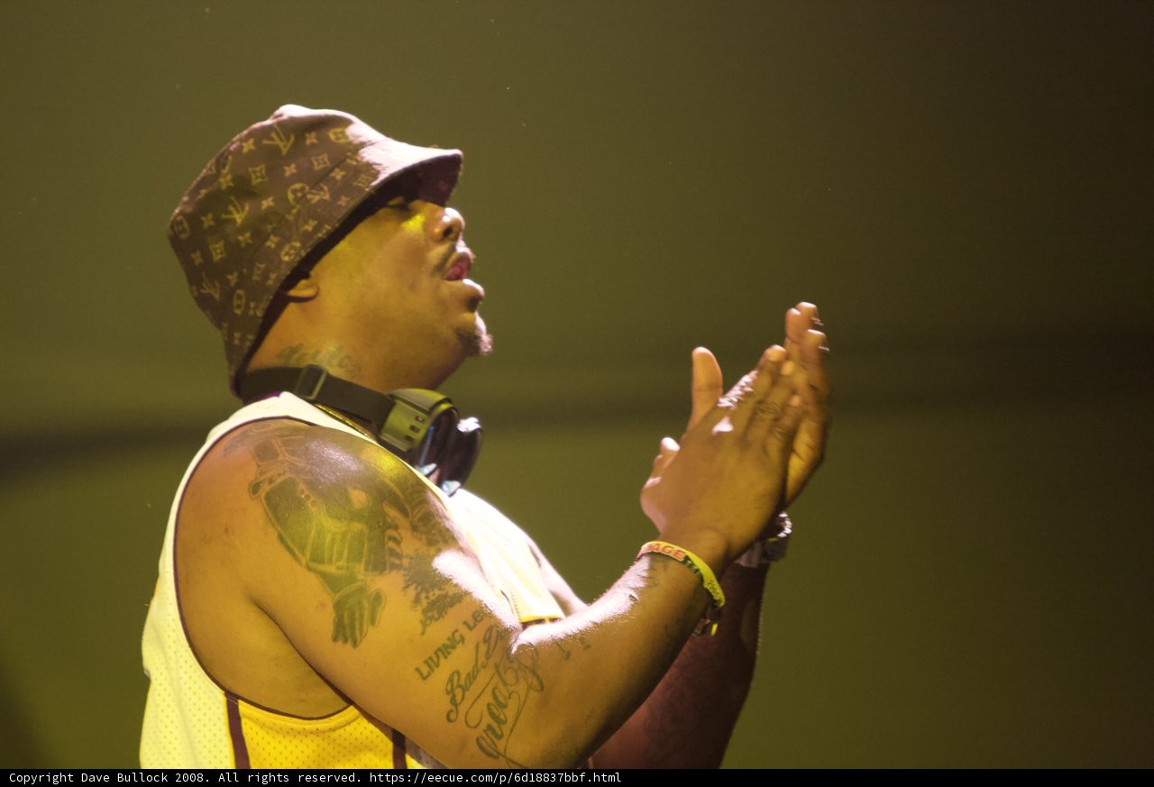 Hat-wearing Entertainer on Coachella Stage
