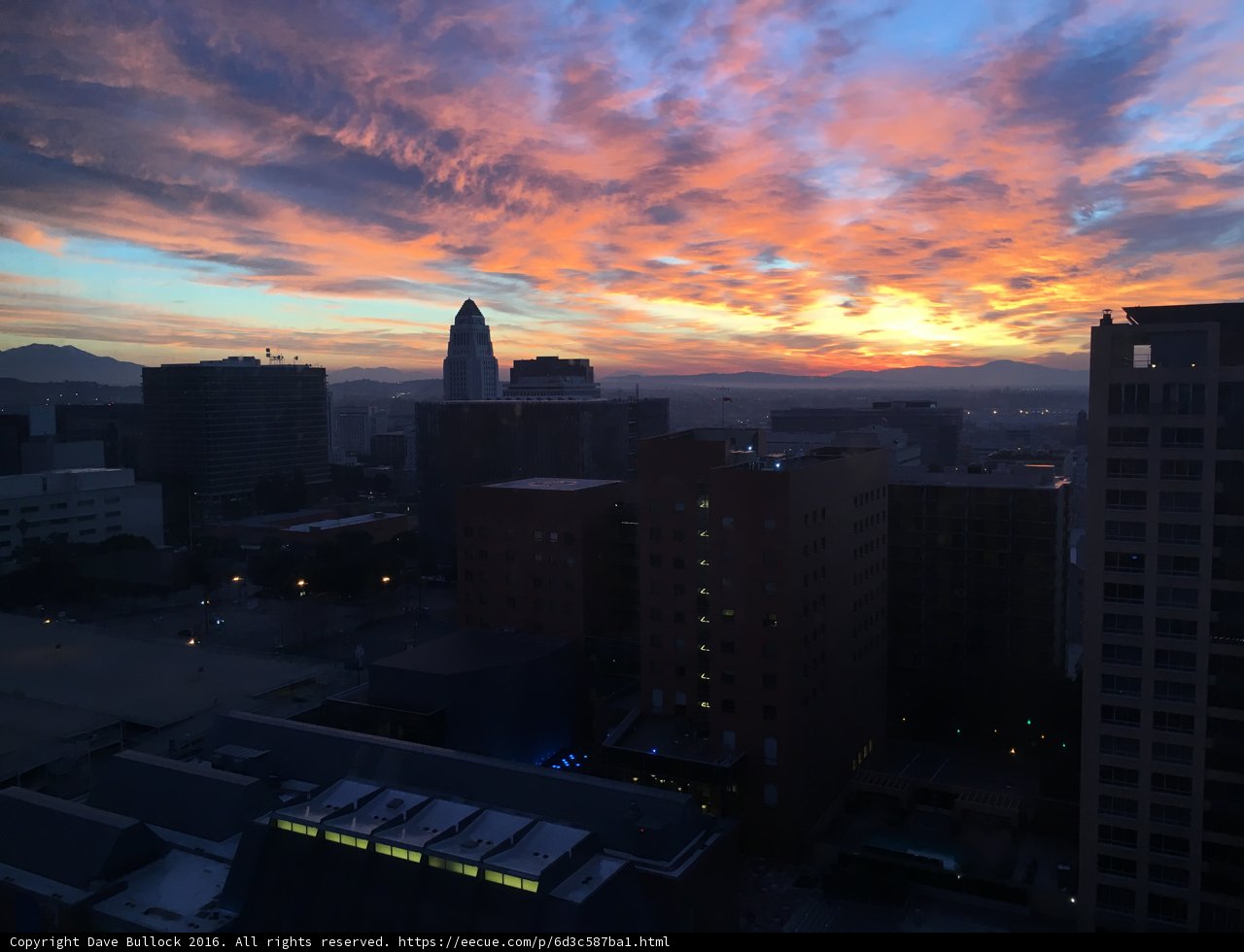 Colorful Sunset over LA Skyline