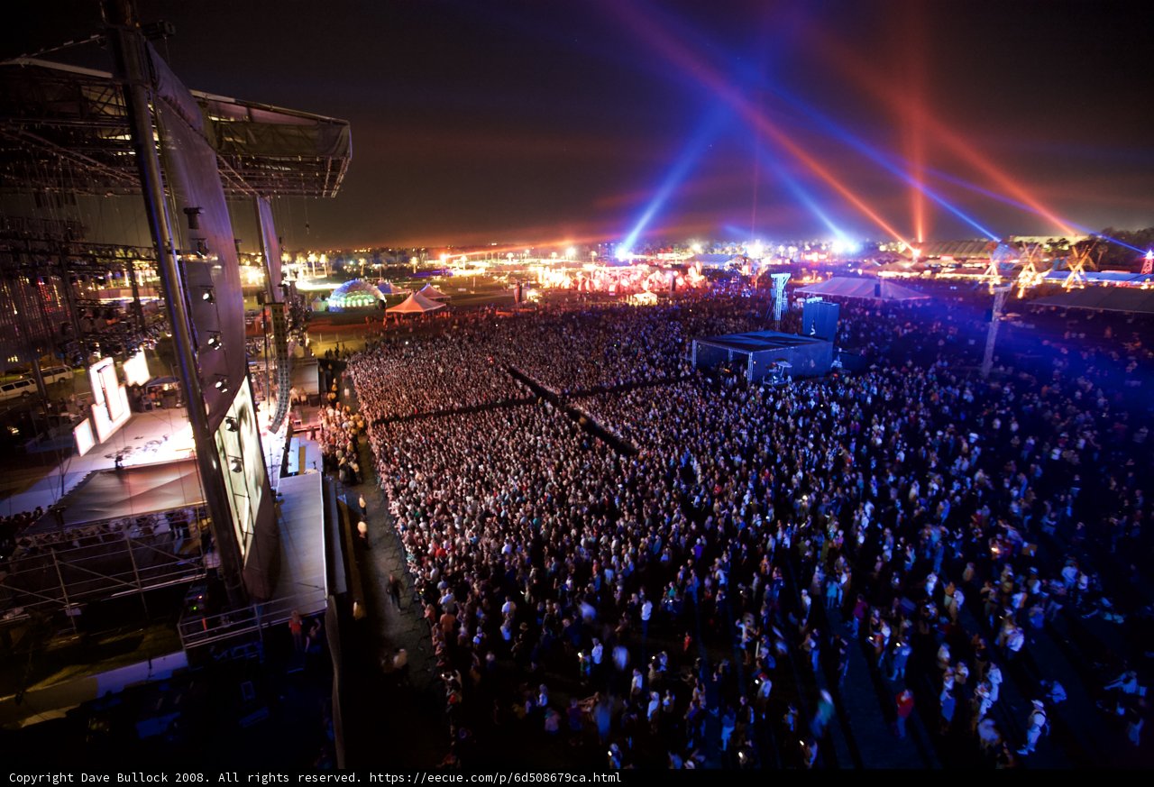 Bright Lights Over The Coachella Crowd