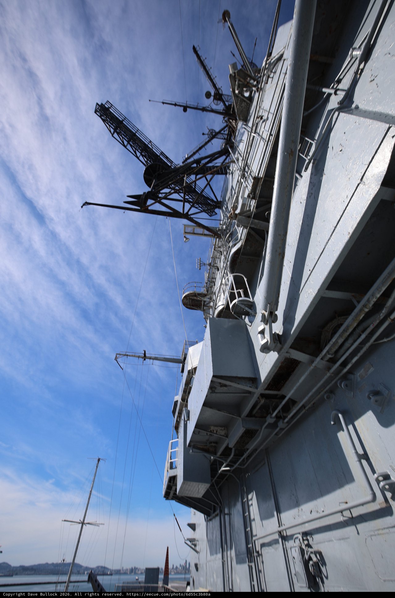USS Hornet Naval Vessel Superstructure and Communications Array