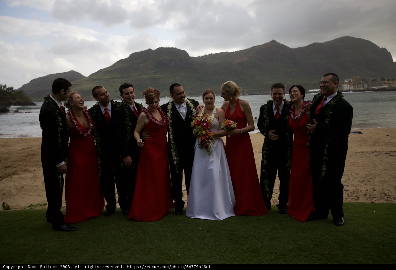 Beach Wedding with Mountain Backdrop