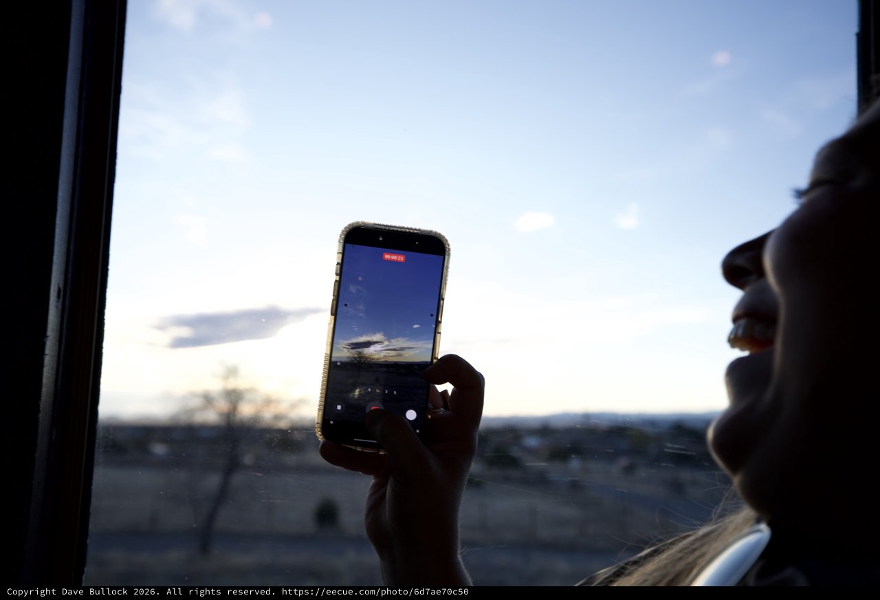 Capturing the Desert Sunset Through a Phone Screen