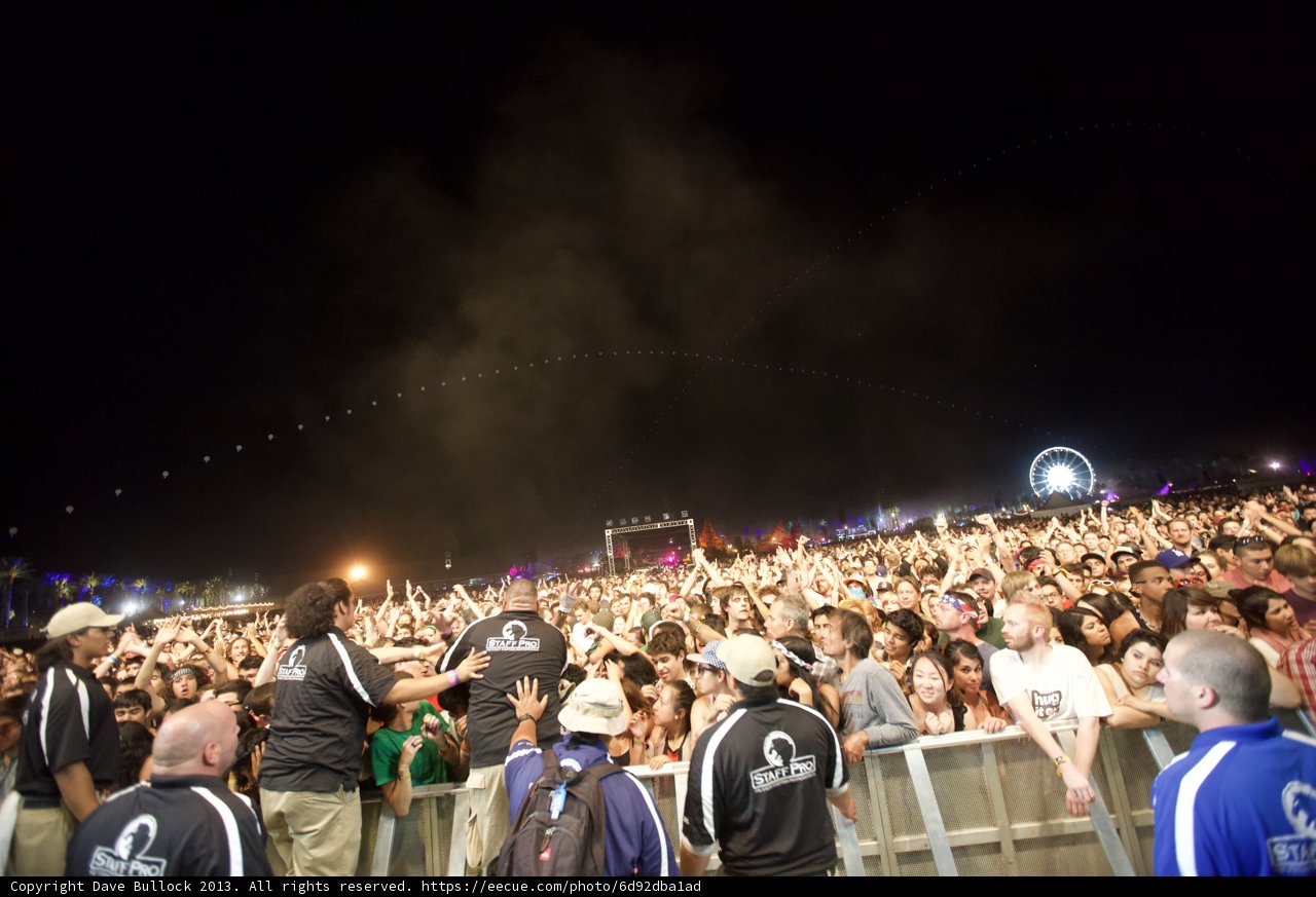 Smoke-filled Crowd at Coachella Concert