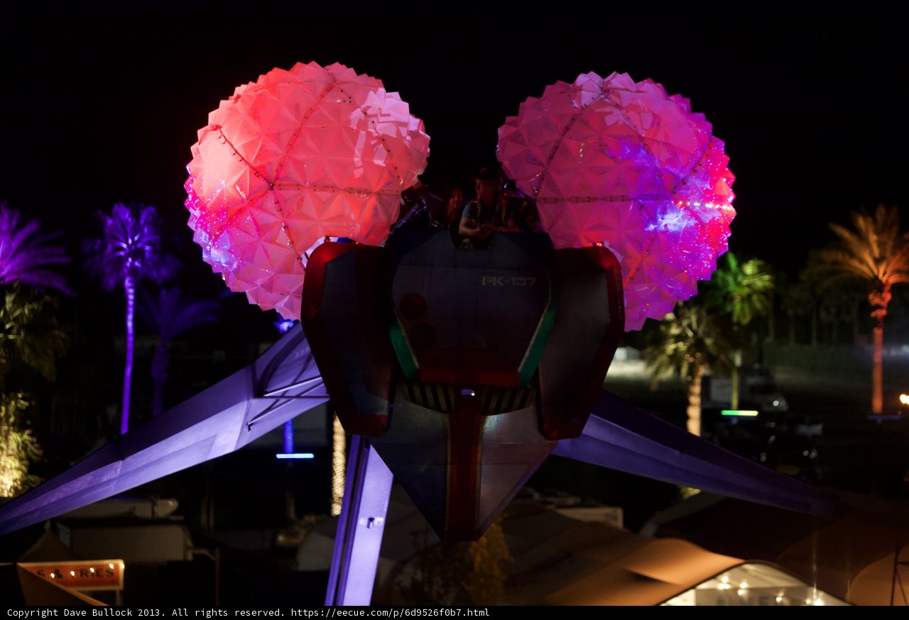 Illuminated Airplane takes off