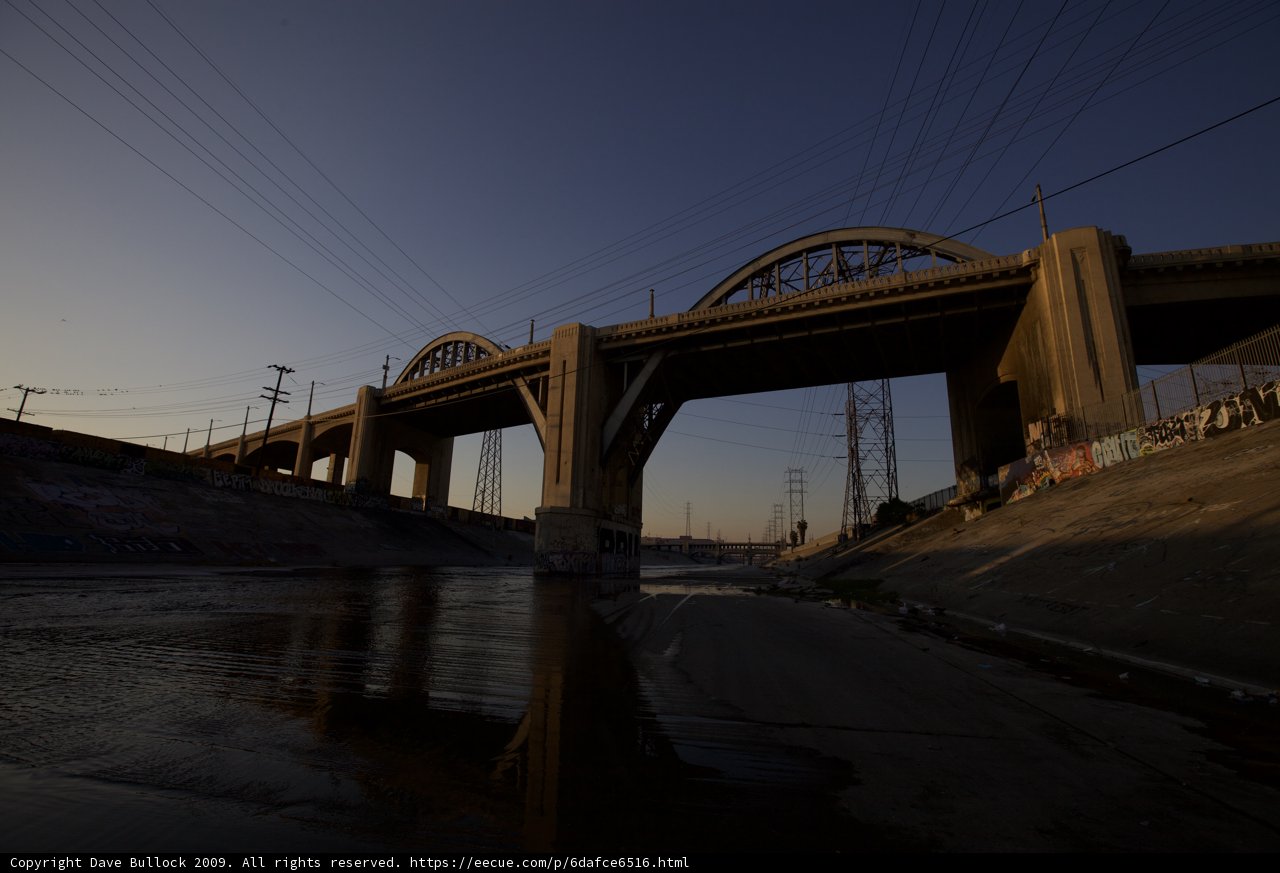 Serene Los Angeles River Reflection