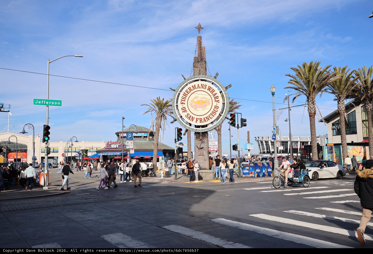 Fisherman's Wharf Sign at Sunset in San Francisco